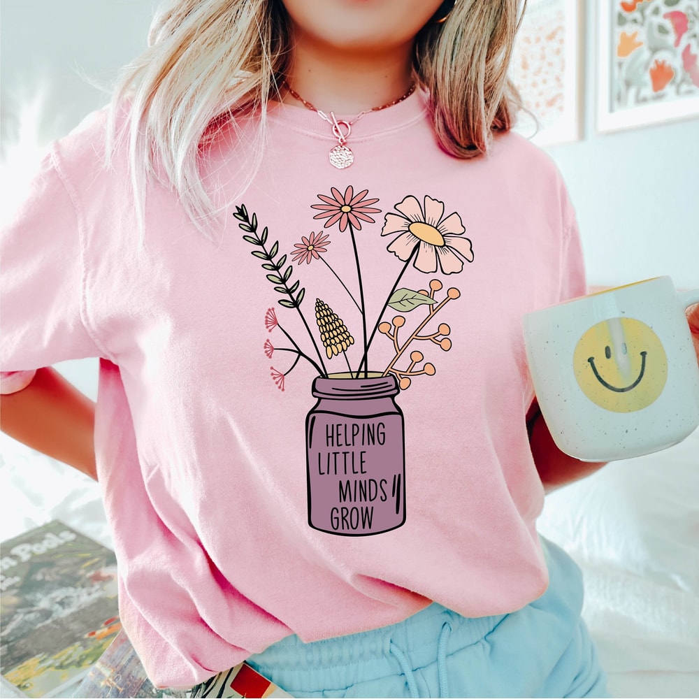 Comfort Colors® Teacher Shirt, Helping Little Minds Grow Shirt, Special Education Teacher, Teacher Gifts, Preschool Shirt, Teacher Life - 1.jpg