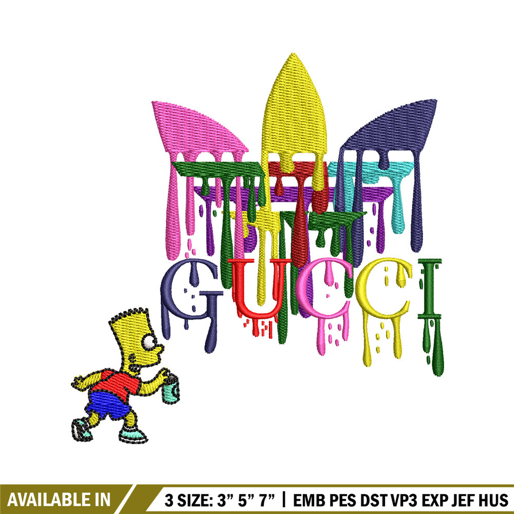 Gucci bart color embroidery design, Gucci embroidery, Embroidery file, Embroidery shirt, Emb design, Digital download.jpg
