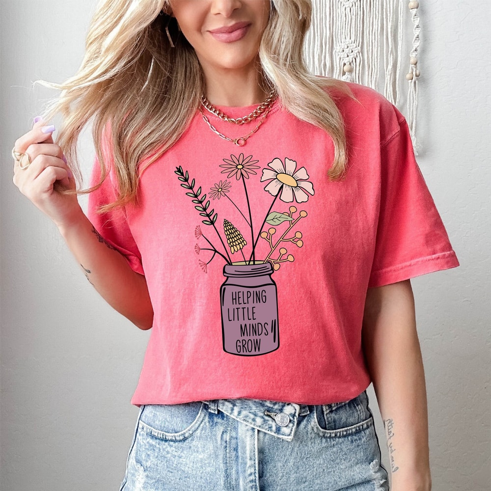 Comfort Colors® Teacher Shirt, Helping Little Minds Grow Shirt, Special Education Teacher, Teacher Gifts, Preschool Shirt, Teacher Life - 3.jpg