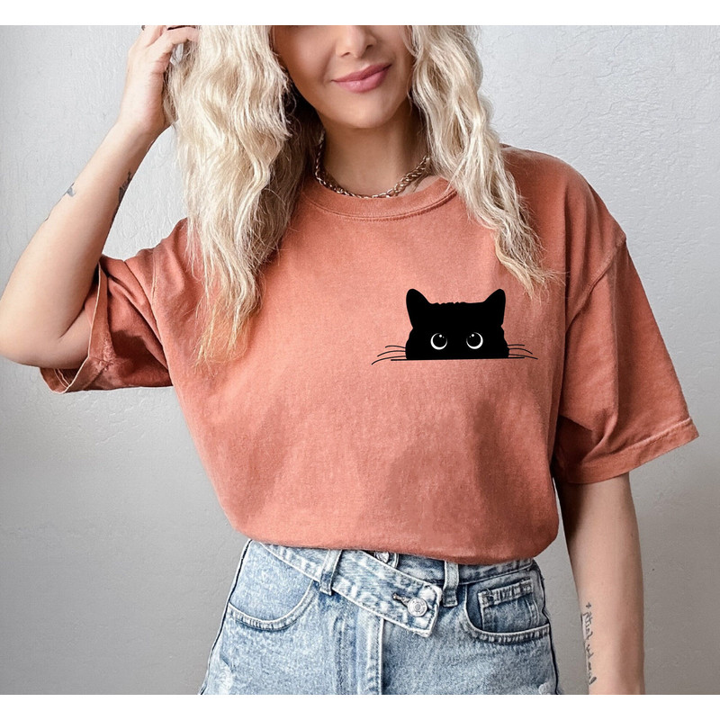 Comfort Colors®Cute Black Cat Shirt, Cat Halloween Shirt, Black Flame Candle, Halloween Candle, Witch Knife, Spooky Season Shirt, Happy Fall - 1.jpg
