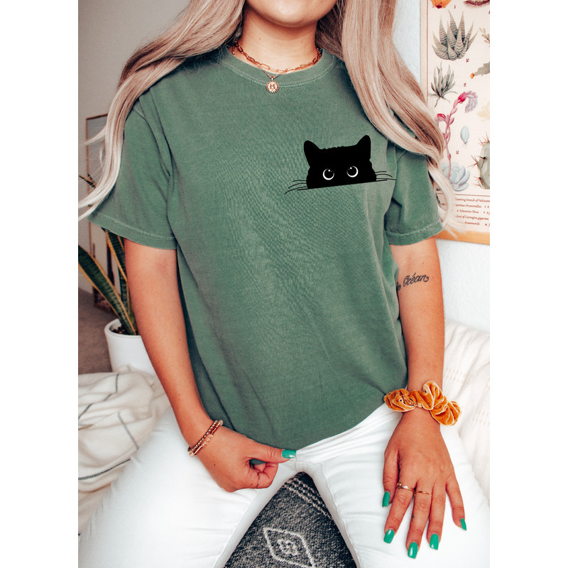 Comfort Colors®Cute Black Cat Shirt, Cat Halloween Shirt, Black Flame Candle, Halloween Candle, Witch Knife, Spooky Season Shirt, Happy Fall - 2.jpg