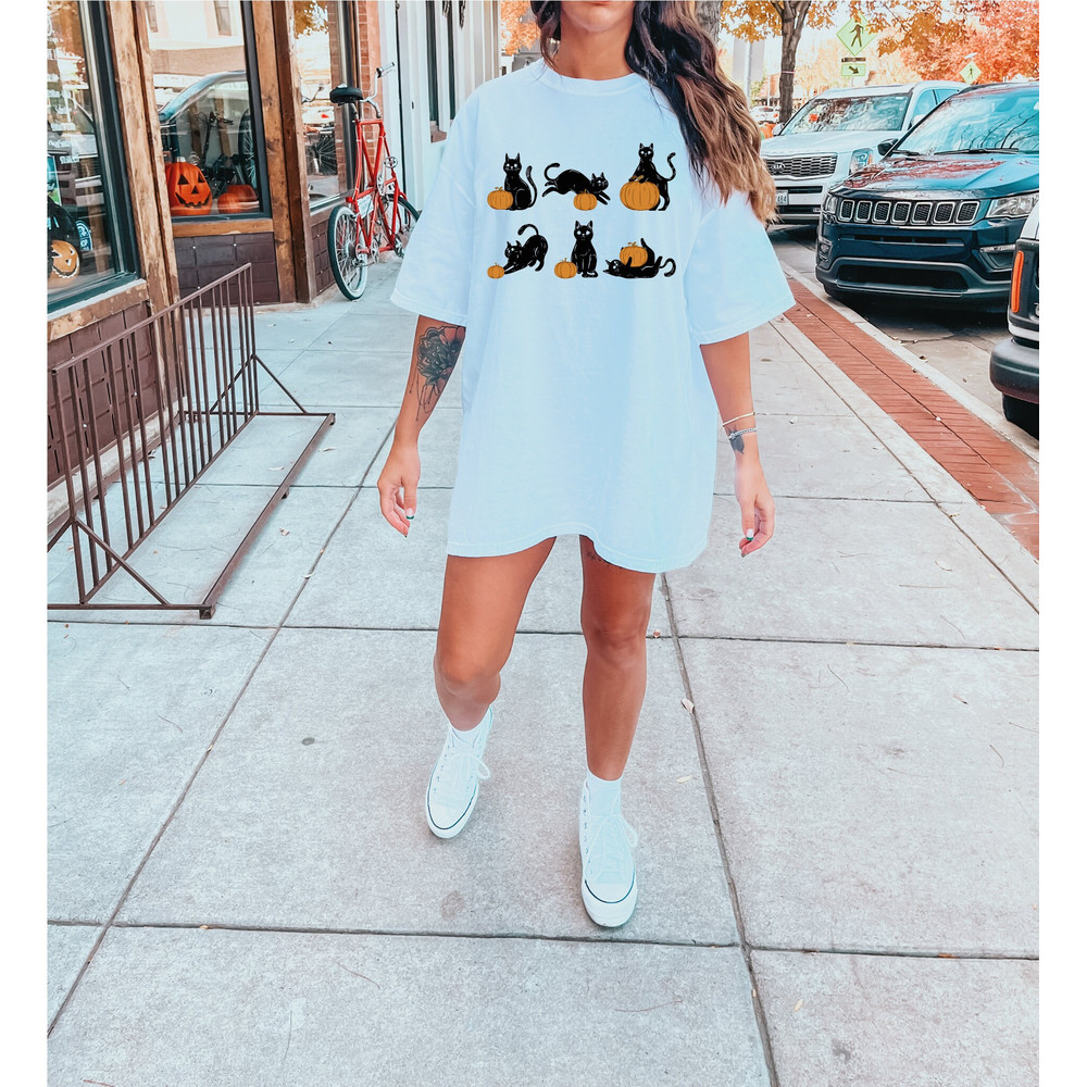 Comfort Colors®Halloween Pumpkin Cat Shirt, Cute Black Ghost Cat Shirt, Black Flame Candle, Halloween Candle, Witch Knife, Spooky Season - 7.jpg