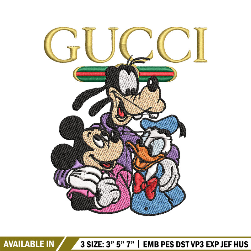 Gucci Mickey And Friend Embroidery design, Disney Embroidery, cartoon design, Embroidery File, Instant download..jpg