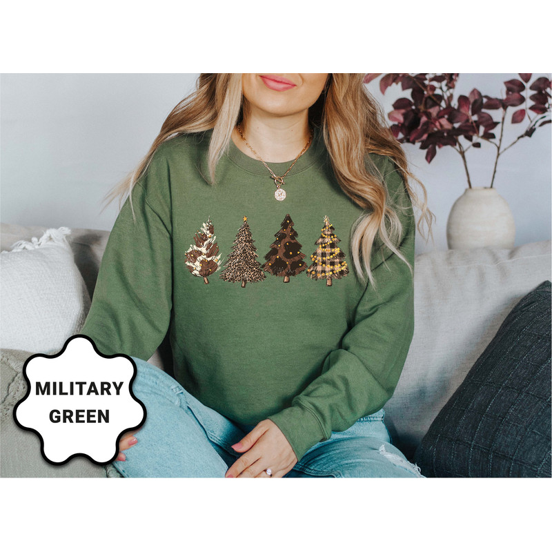 Country Western Howdy Christmas Tree Sweatshirt, Womens Cute Cow Cheetah Print, Howdy Rodeo Christmas Sweatshirt, Women's Christmas Shirt - 2.jpg