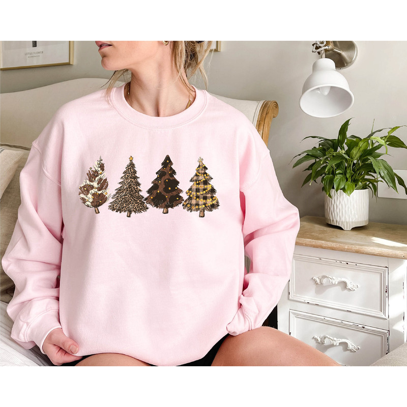Country Western Howdy Christmas Tree Sweatshirt, Womens Cute Cow Cheetah Print, Howdy Rodeo Christmas Sweatshirt, Women's Christmas Shirt - 3.jpg