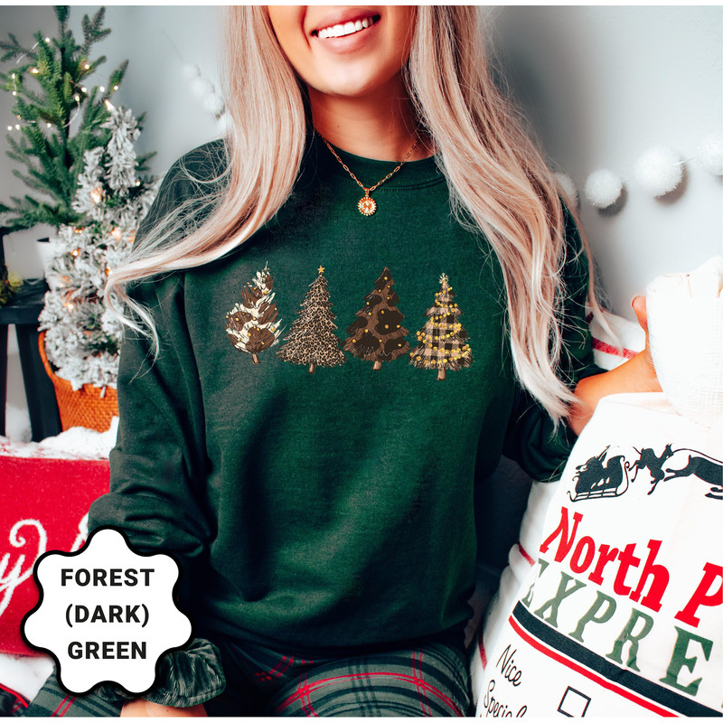 Country Western Howdy Christmas Tree Sweatshirt, Womens Cute Cow Cheetah Print, Howdy Rodeo Christmas Sweatshirt, Women's Christmas Shirt - 4.jpg