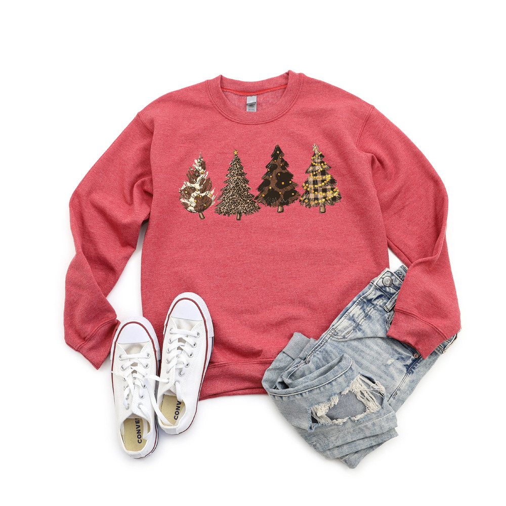 Country Western Howdy Christmas Tree Sweatshirt, Womens Cute Cow Cheetah Print, Howdy Rodeo Christmas Sweatshirt, Women's Christmas Shirt - 5.jpg