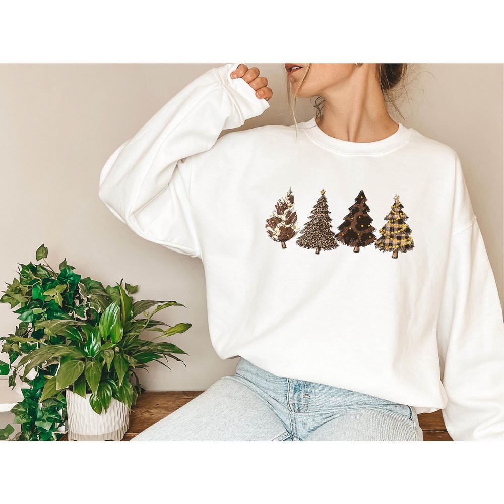 Country Western Howdy Christmas Tree Sweatshirt, Womens Cute Cow Cheetah Print, Howdy Rodeo Christmas Sweatshirt, Women's Christmas Shirt - 6.jpg