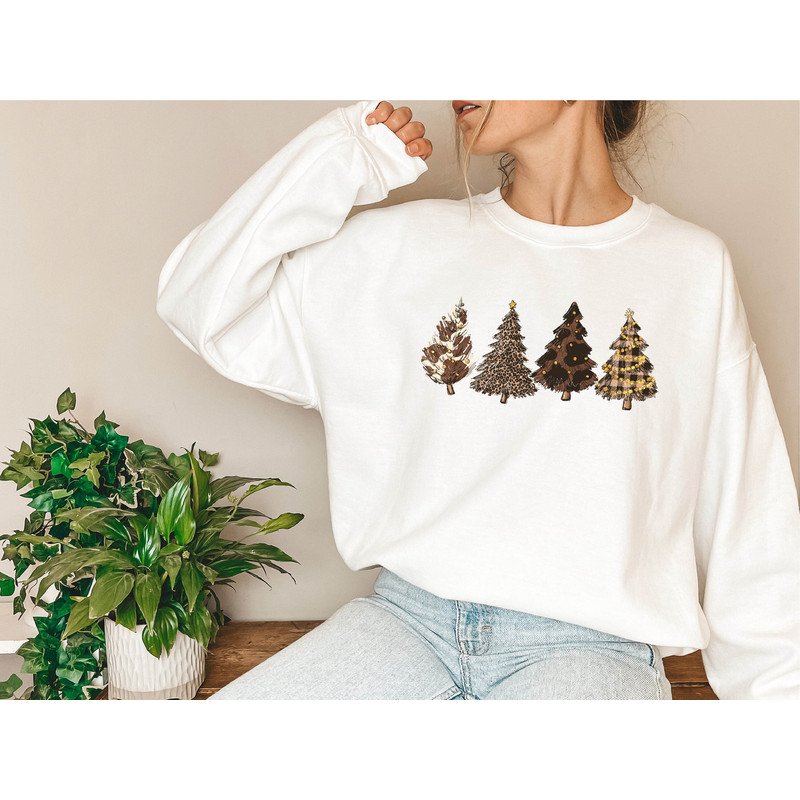 Country Western Howdy Christmas Tree Sweatshirt, Womens Cute Cow Cheetah Print, Howdy Rodeo Christmas Sweatshirt, Women's Christmas Shirt - 6.jpg