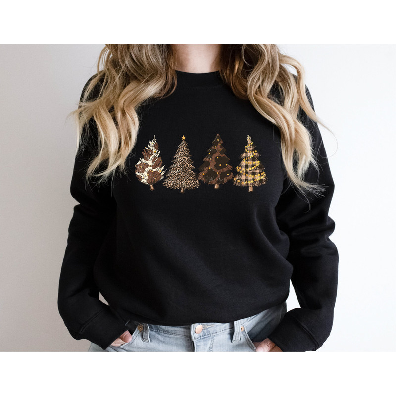 Country Western Howdy Christmas Tree Sweatshirt, Womens Cute Cow Cheetah Print, Howdy Rodeo Christmas Sweatshirt, Women's Christmas Shirt - 7.jpg