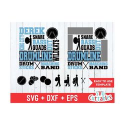 drum line svg, drumline svg, band svg, drum line subway art svg, dxf, eps, svg template, silhouette, cricut cut file, digital download