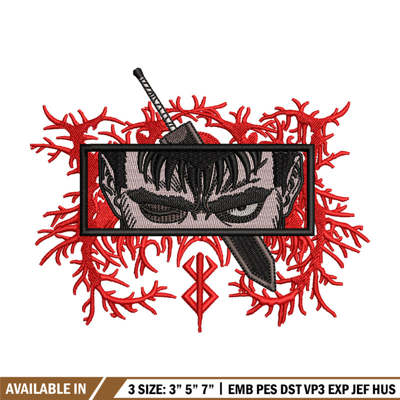 Guts eyes embroidery design, Berserk embroidery, Anime design, Embroidery shirt, Embroidery file, Digital download.jpg