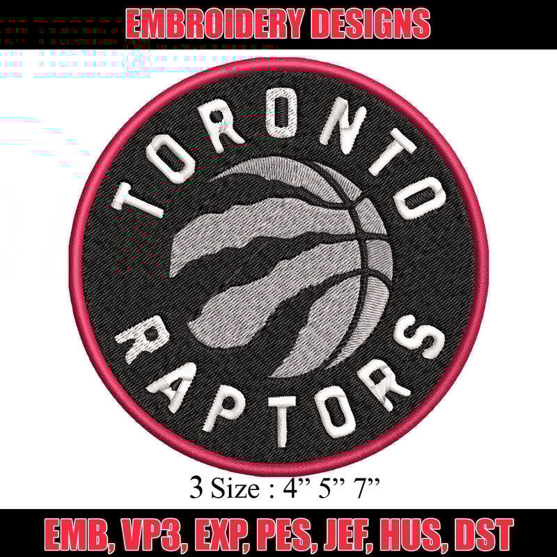 Toronto raptors Embroidery Design, Brand Embroidery, Embroidery File, Logo shirt, Sport Embroidery, Digital download.jpg