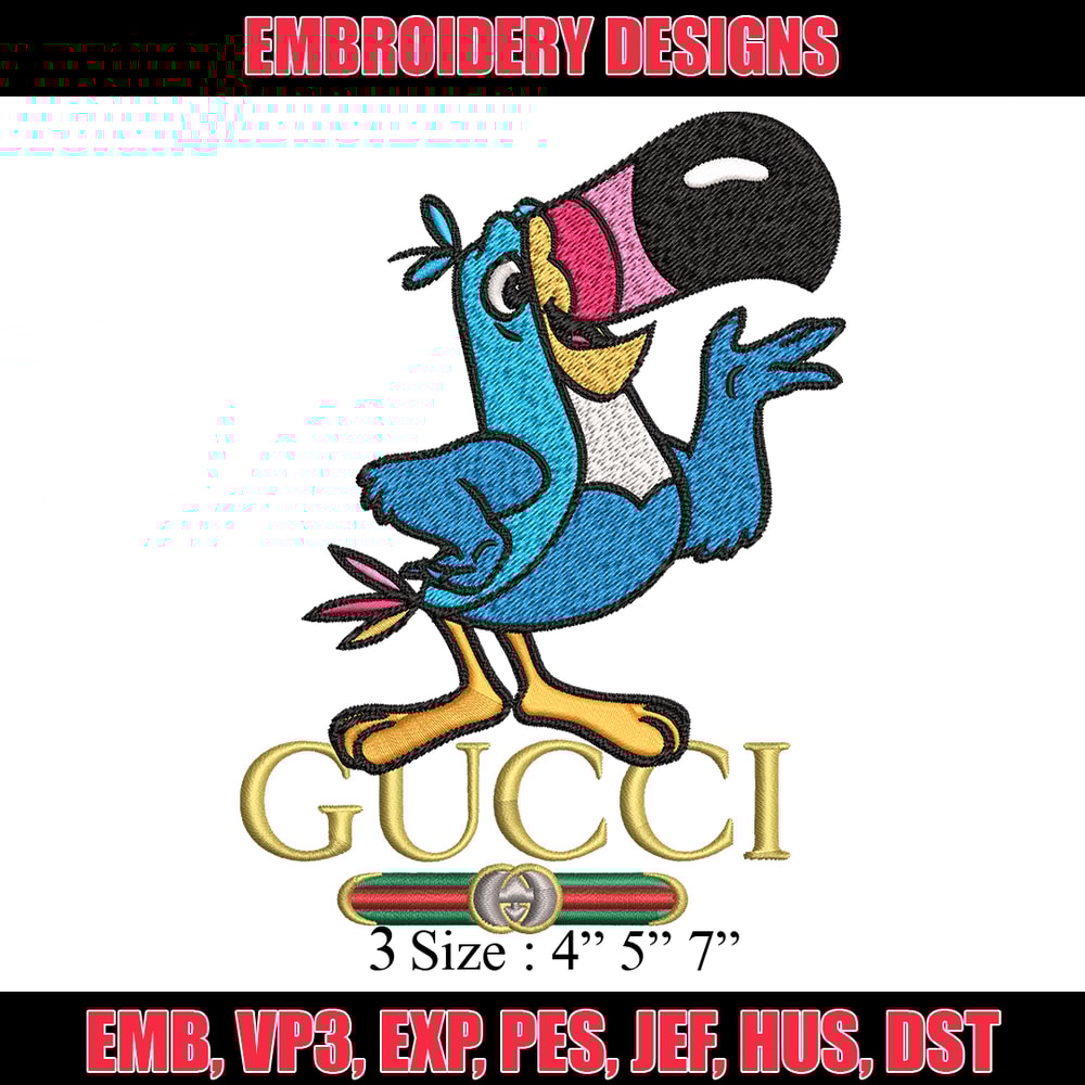 Toucan Sam Gucci Embroidery design, Toucan Sam Embroidery, cartoon design, Embroidery File, Gucci logo, Instant download.jpg