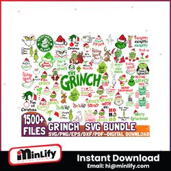 1500 files the grinch merry christmas svg bundle download