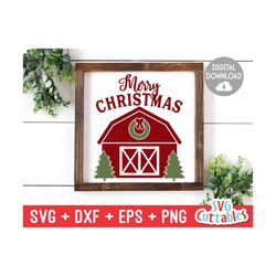 merry christmas barn - christmas svg - holiday - christmas - cut file - svg - eps - dxf - png - silhouette - cricut file - digital file