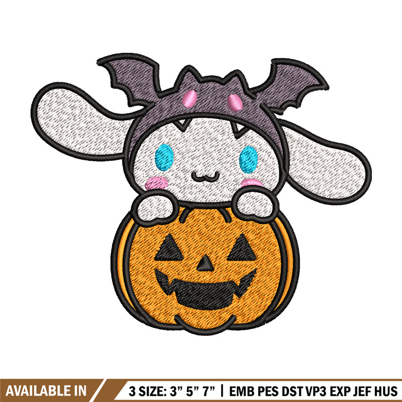 Halloween Cinnamoroll Embroidery design, Hello kitty Embroidery, cartoon design, Embroidery File, Digital download..jpg