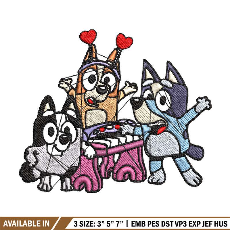 Happy birthday bluey Embroidery, Bluey Embroidery, Embroidery File, cartoon shirt, cartoon design, Digital download..jpg