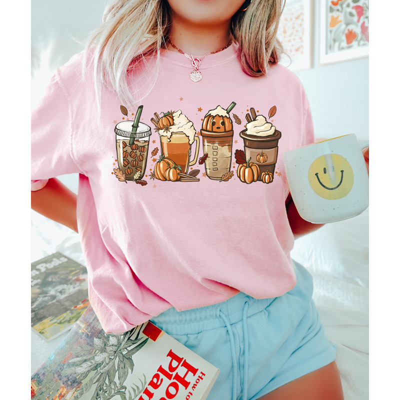 Comfort Colors® Fall Coffee Shirt, Cute Pumpkin Latte Shirt, Pumpkin Spice Latte Shirt, Coffee Lover Halloween Shirt, Women Fall Graphic Tee - 5.jpg