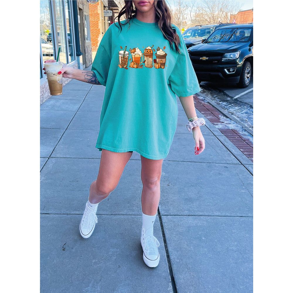 Comfort Colors® Fall Coffee Shirt, Cute Pumpkin Latte Shirt, Pumpkin Spice Latte Shirt, Coffee Lover Halloween Shirt, Women Fall Graphic Tee - 7.jpg