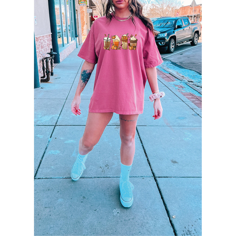 Comfort Colors® Fall Coffee Shirt, Cute Pumpkin Latte Shirt, Pumpkin Spice Latte Shirt, Coffee Lover Halloween Shirt, Women Fall Graphic Tee - 6.jpg