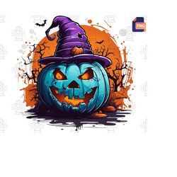 Enhance Your Halloween with our Happy Halloween Pumpkin PNG - Sublimation Design, Whimsical Art, Kids' Halloween Decor, Digital Download