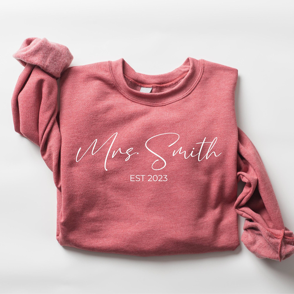 Custom Mrs Sweatshirt, Bride Sweatshirt, Personalized Last Name Sweatshirt, Wifey Sweatshirt, Future Mrs, Gift for Bride, Engagement Gift - 1.jpg