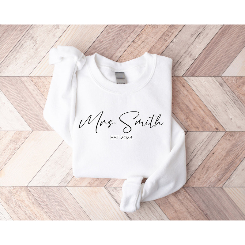 Custom Mrs Sweatshirt, Bride Sweatshirt, Personalized Last Name Sweatshirt, Wifey Sweatshirt, Future Mrs, Gift for Bride, Engagement Gift - 3.jpg