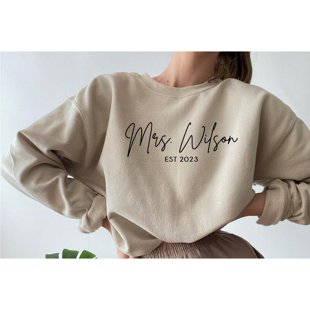 Custom Mrs Sweatshirt, Mrs Personalized Last Name Sweatshirt, Future Mrs, Bride to be Gift, Custom Bridal Gift, Gift for Bride, Wedding Gift - 1.jpg