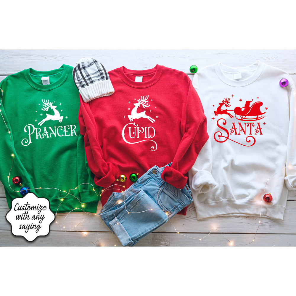 Custom Santa's Reindeer Sweatshirts, Reindeer Names Sweatshirt, Christmas Sweatshirt, Christmas Gift, Christmas Reindeers Sweatshirt - 1.jpg