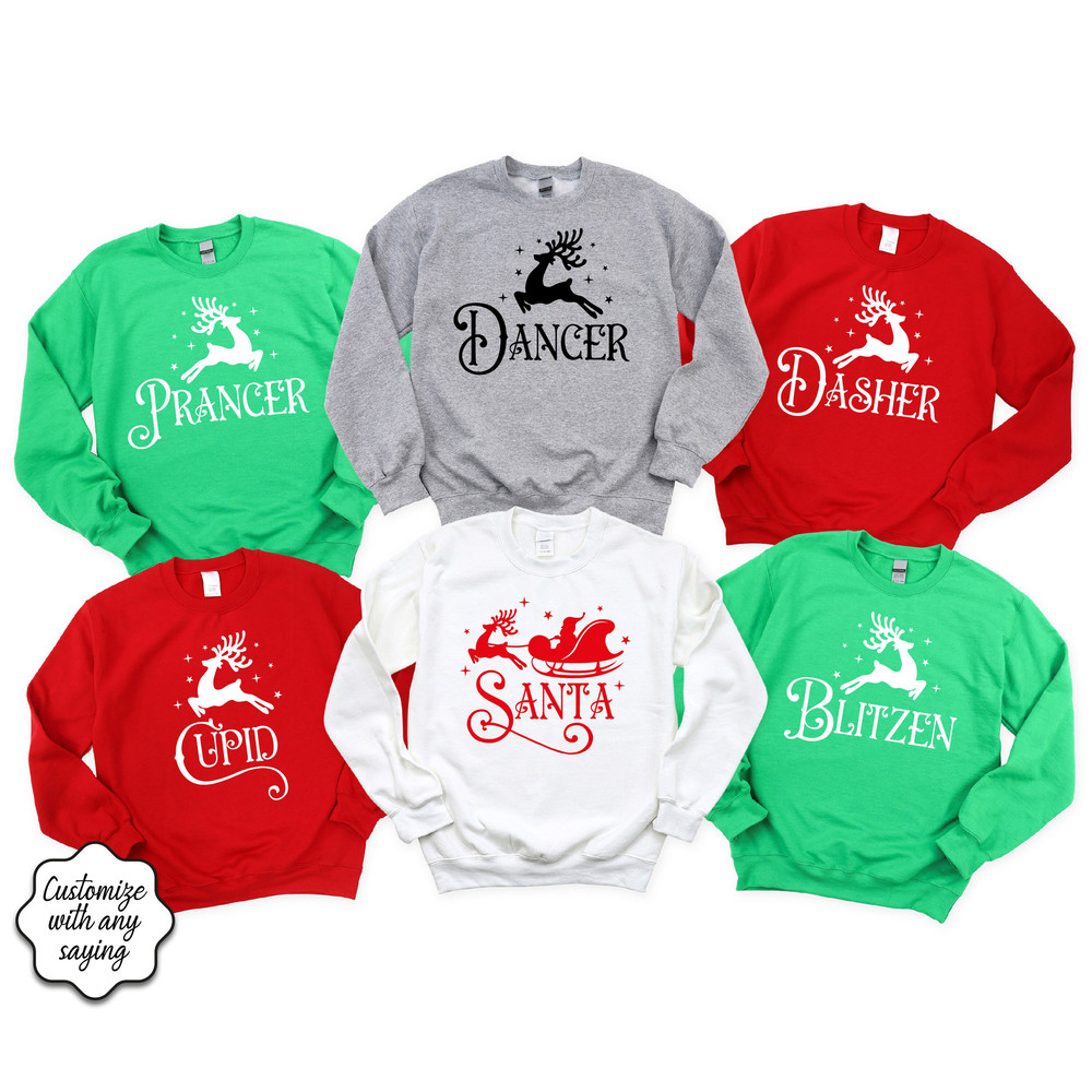 Custom Santa's Reindeer Sweatshirts, Reindeer Names Sweatshirt, Christmas Sweatshirt, Christmas Gift, Christmas Reindeers Sweatshirt - 3.jpg