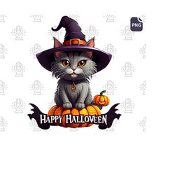 stylish cat png - an enchanting collection of cute and funny halloween clipart for instant festive charm in your halloween decor, crafts