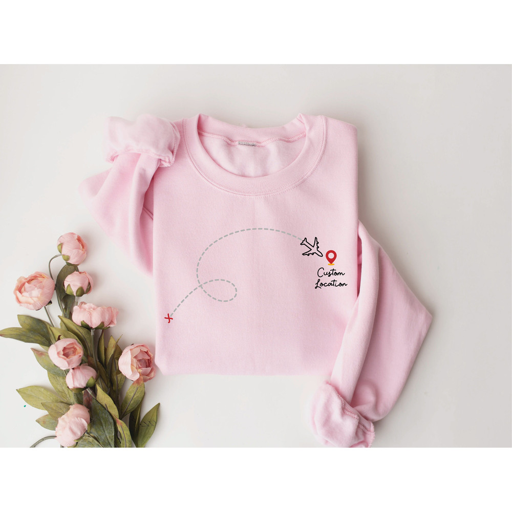 Custom Travel Sweatshirt, Flight to Custom Destination Sweatshirt, Flight Buddies Sweatshirt, Vacation Sweatshirt, Family Travel Matching - 7.jpg