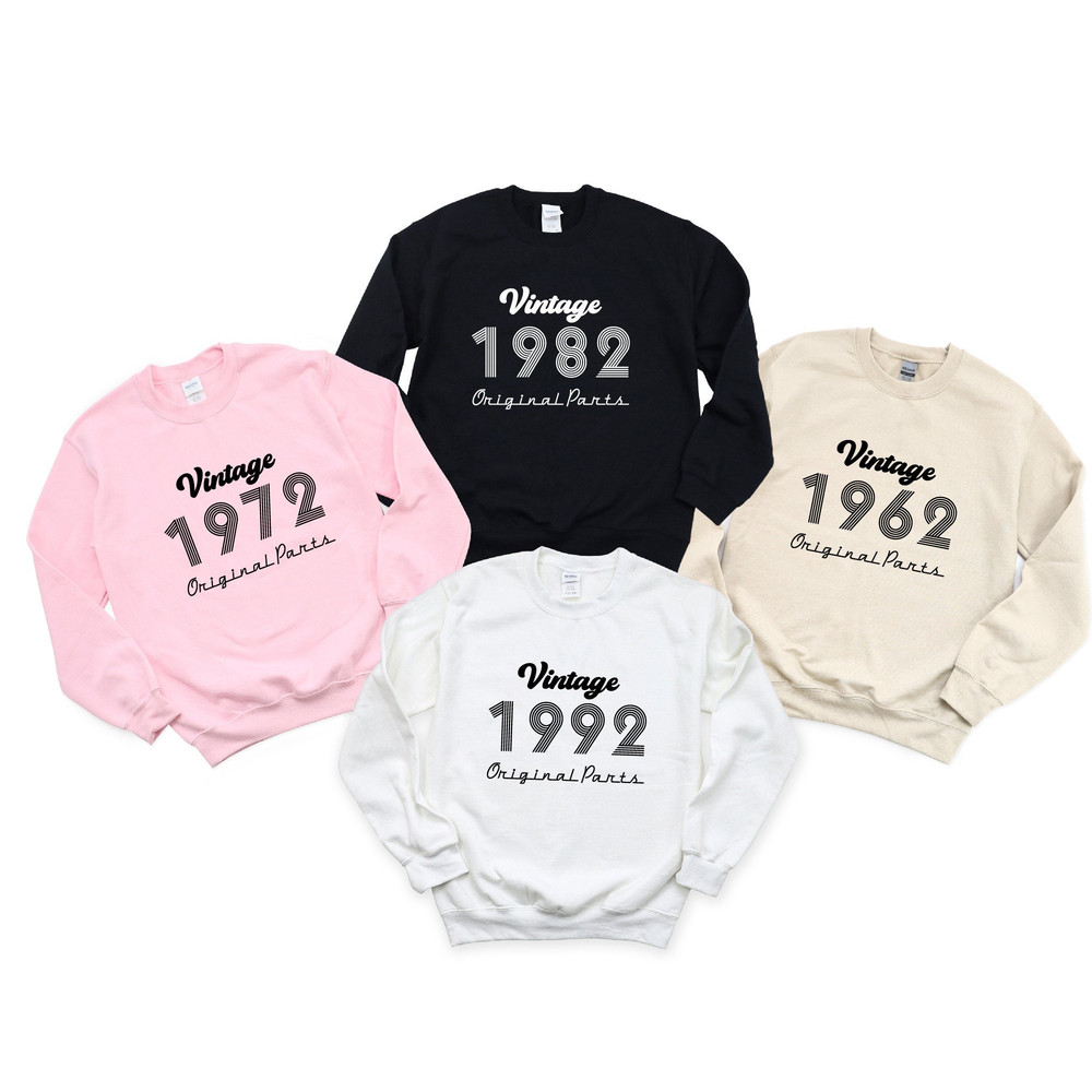 Custom Vintage Year Sweatshirt, Personalized Vintage Any Year, Birthday Gift Shirt, Birthday Group Hoodie, Vintage 1972, 50th Birthday - 1.jpg
