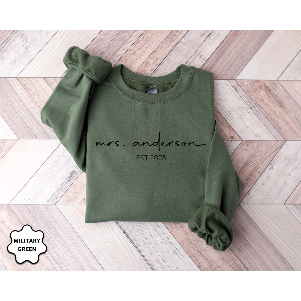 Customized  Mrs Sweatshirt, Mrs Personalized Last Name Sweatshirt, Bride Sweatshirt, Wifey Sweatshirt, Bachelorette Shirt, Newly Wife Shirt - 2.jpg