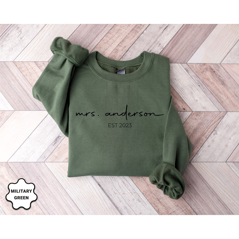 Customized  Mrs Sweatshirt, Mrs Personalized Last Name Sweatshirt, Bride Sweatshirt, Wifey Sweatshirt, Bachelorette Shirt, Newly Wife Shirt - 2.jpg
