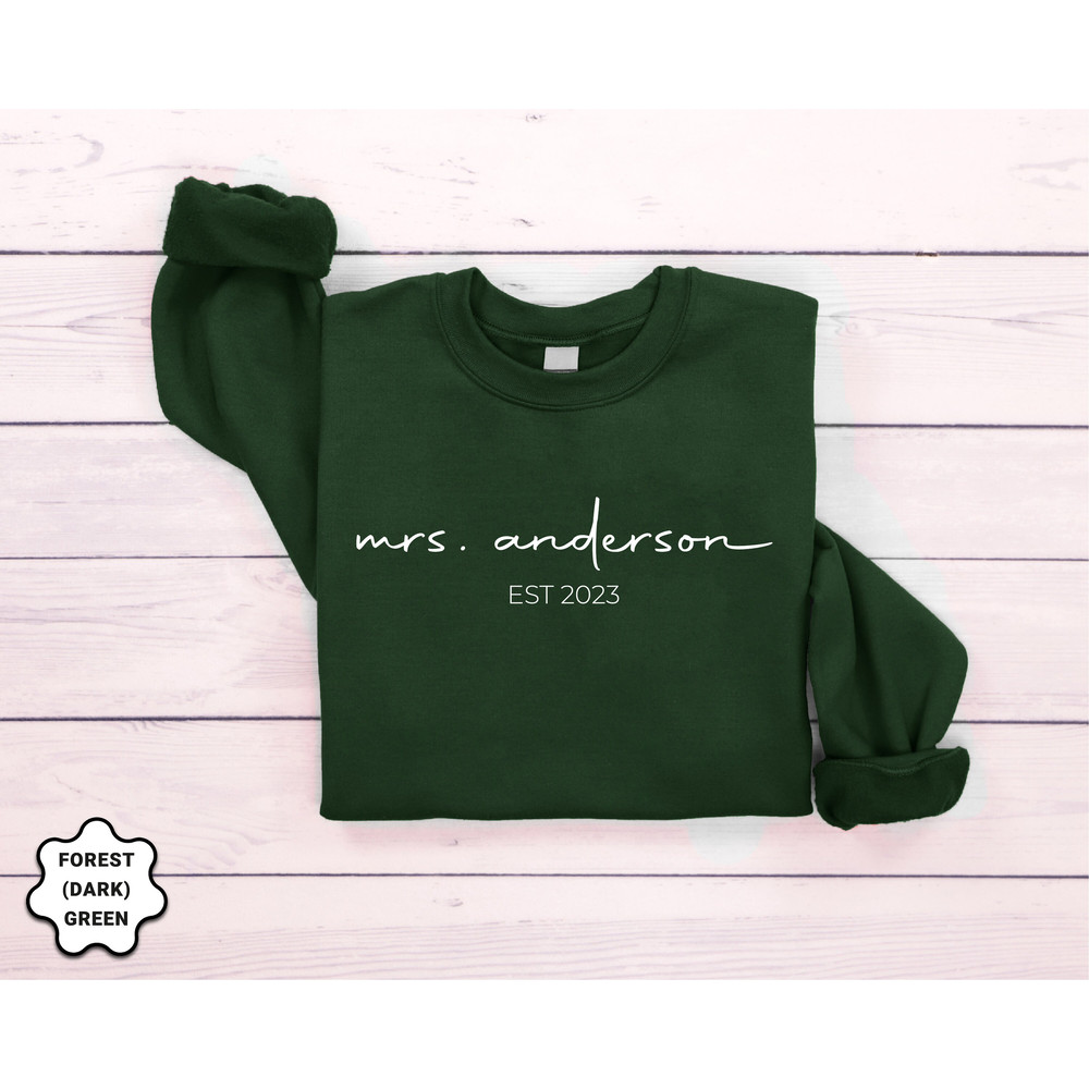 Customized  Mrs Sweatshirt, Mrs Personalized Last Name Sweatshirt, Bride Sweatshirt, Wifey Sweatshirt, Bachelorette Shirt, Newly Wife Shirt - 4.jpg