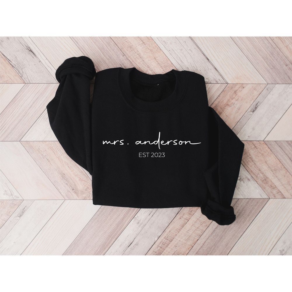 Customized  Mrs Sweatshirt, Mrs Personalized Last Name Sweatshirt, Bride Sweatshirt, Wifey Sweatshirt, Bachelorette Shirt, Newly Wife Shirt - 5.jpg