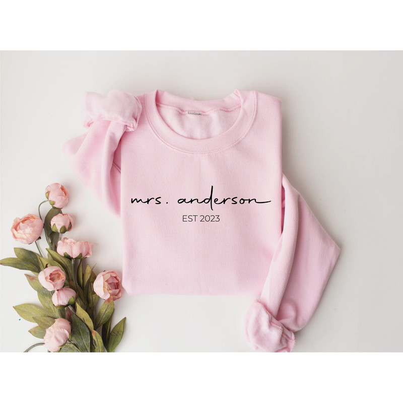 Customized  Mrs Sweatshirt, Mrs Personalized Last Name Sweatshirt, Bride Sweatshirt, Wifey Sweatshirt, Bachelorette Shirt, Newly Wife Shirt - 6.jpg