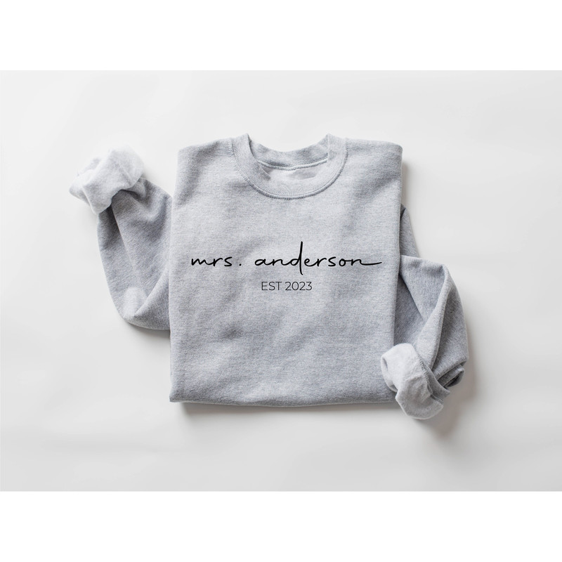 Customized  Mrs Sweatshirt, Mrs Personalized Last Name Sweatshirt, Bride Sweatshirt, Wifey Sweatshirt, Bachelorette Shirt, Newly Wife Shirt - 7.jpg