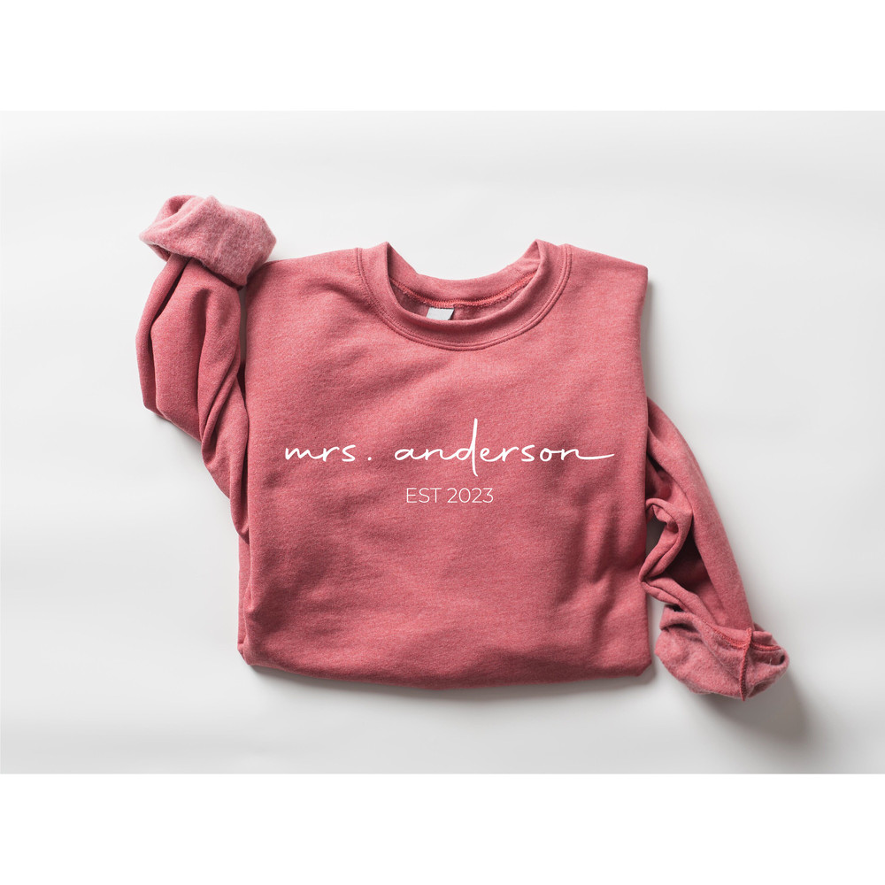 Customized  Mrs Sweatshirt, Mrs Personalized Last Name Sweatshirt, Bride Sweatshirt, Wifey Sweatshirt, Bachelorette Shirt, Newly Wife Shirt - 8.jpg
