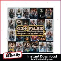 horror movie characters bundle png instant download