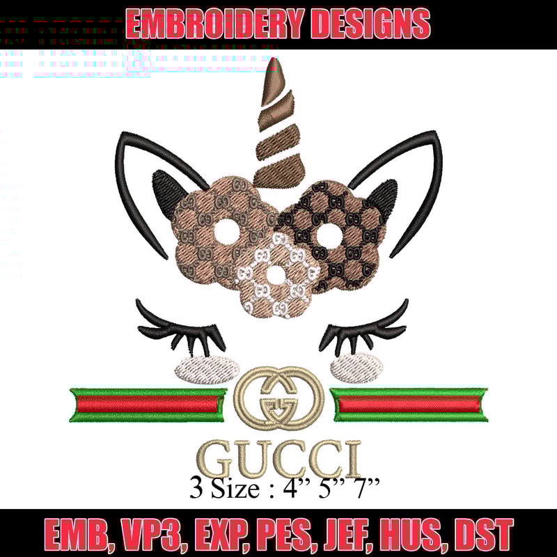 Unicorn gucci Embroidery Design, Gucci Embroidery, Embroidery File, Brand Embroidery, Logo shirt, Digital download.jpg