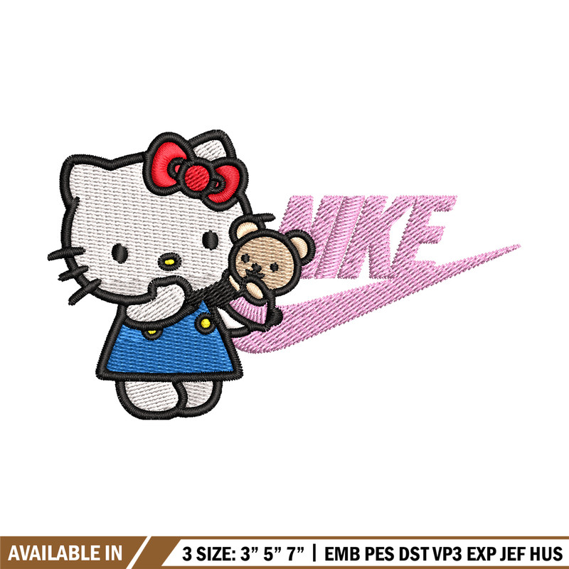 Hello kitty Nike Embroidery design, hello kitty cartoon, Embroidery, Nike design, Embroidery file, Instant download..jpg