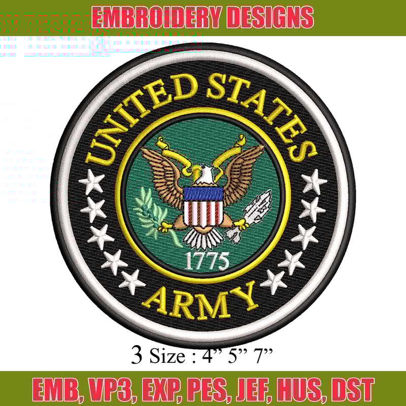 United States Army embroidery design, United States Army embroidery, logo design, embroidery file, Digital download..jpg