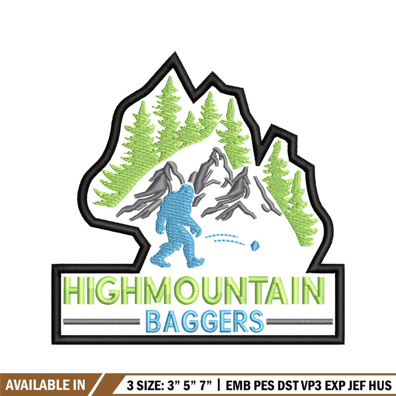 High Mountain Baggers embroidery design, logo embroidery, logo design, embroidery file, logo shirt, Digital download..jpg