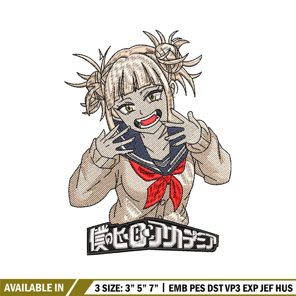 Himiko Toga laugh embroidery design, My hero academia embroidery, anime design, anime shirt, Digital download.jpg