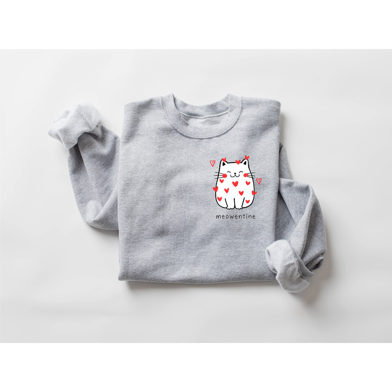 Cute Cat Valentine Sweatshirt, Cat Lover Valentine Sweatshirt, Girls Valentines Day Gift, Funny Valentines Day Sweater, Valentines Day Shirt - 5.jpg