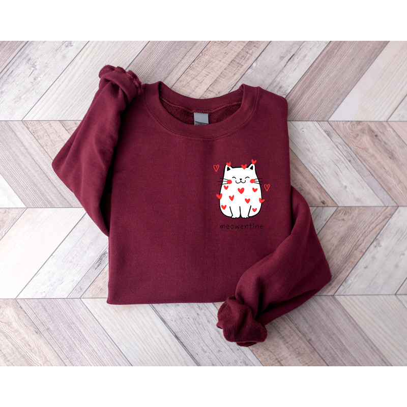 Cute Cat Valentine Sweatshirt, Cat Lover Valentine Sweatshirt, Girls Valentines Day Gift, Funny Valentines Day Sweater, Valentines Day Shirt - 8.jpg