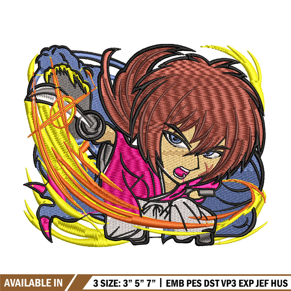 Himura Kenshin embroidery design, Himura Kenshin embroidery, Logo design, anime design, anime shirt, Digital download.jpg